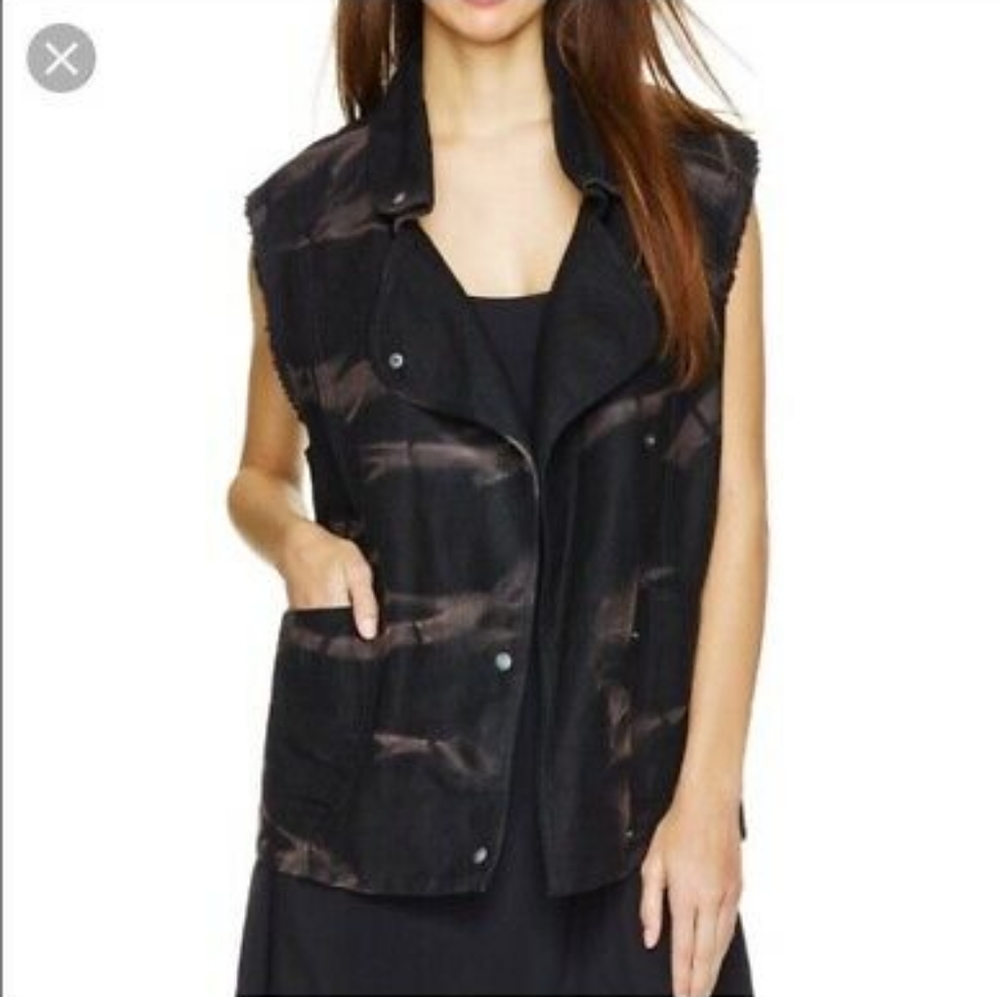 Wilfred Free Black Linn Moto Jean Vest Size XS/S